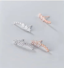 Load image into Gallery viewer, pendientes de plata de ley 925 con forma de flor y estrella para mujer