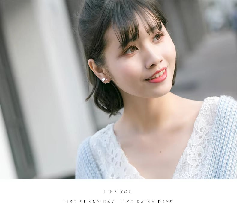 pendientes de plata de ley 925 con diseño geométrico para mujer, joyería fina con diseño de corazones bonitos