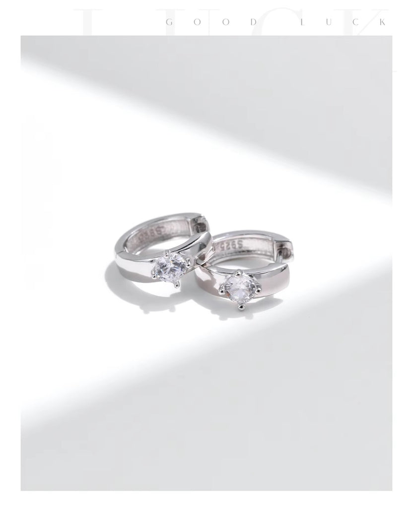 pendientes de aro de Plata de Ley 925 para mujer