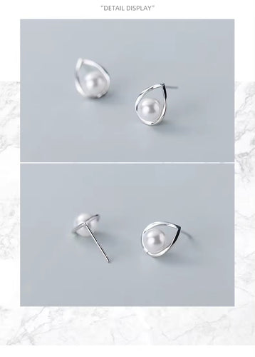 pendientes de plata de ley 100% con forma de gota para mujer