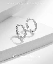 Load image into Gallery viewer, pendientes de aro de Plata de Ley 925 para mujer
