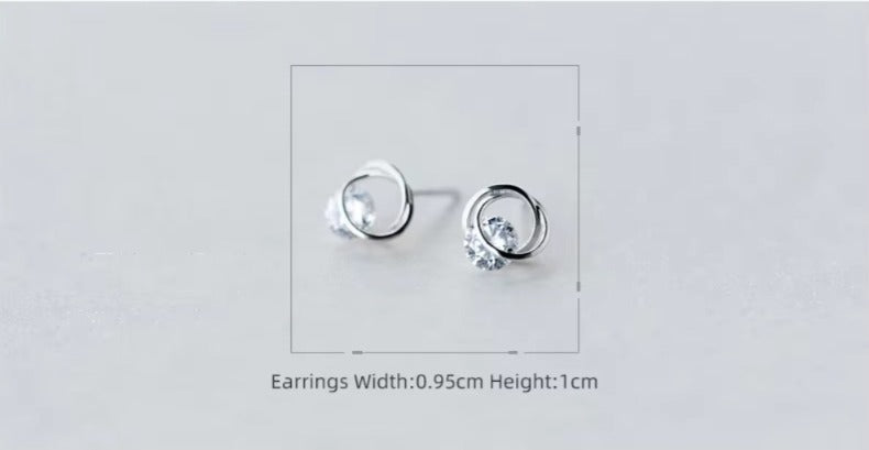 pendientes de plata de ley 100% y Circonia cúbica para mujer, aretes pequeños, plata esterlina 925