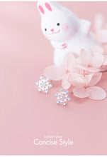Load image into Gallery viewer, pendientes de plata de ley 925 con forma de copo de nieve para mujer