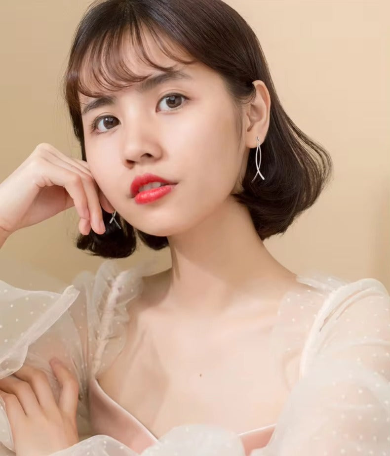 pendientes de plata de ley 925 con forma de cruz para mujer