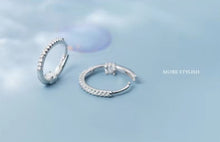 Load image into Gallery viewer, pendientes de aro de Plata de Ley 925 auténtica para mujer