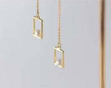 Load image into Gallery viewer, pendientes de gota de perla cuadrada para mujer