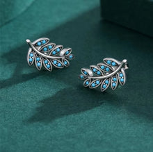 Load image into Gallery viewer, pendientes de plata de ley 925 con forma de hoja para mujer