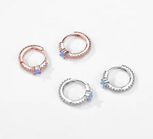 Load image into Gallery viewer, pendientes de aro de Plata de Ley 925 para mujer