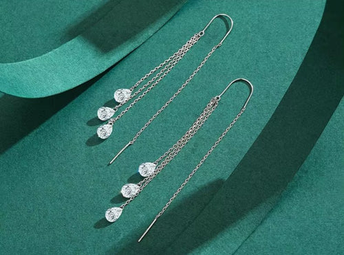 pendientes de gota de circonia cúbica para mujer