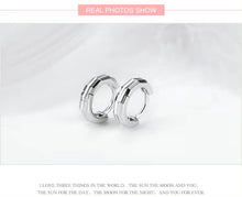 Load image into Gallery viewer, pendientes de aro de plata de ley 100% 925 auténtica para mujer, aretes estereoscópicos