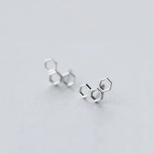 Load image into Gallery viewer, pendientes de plata de ley 2021 auténtica para mujer, aretes con diseño de panal, joyería a la moda