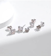 Load image into Gallery viewer, pendientes de plata de ley 925 de moissanita para mujer