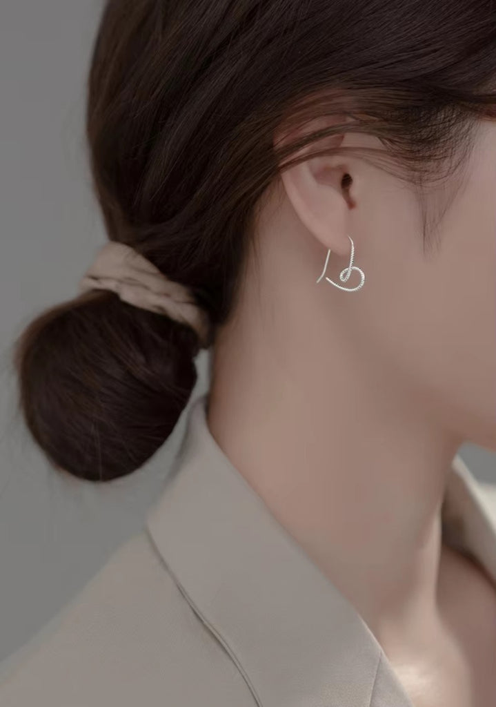 pendientes de plata de ley 925 con forma de corazón para mujer