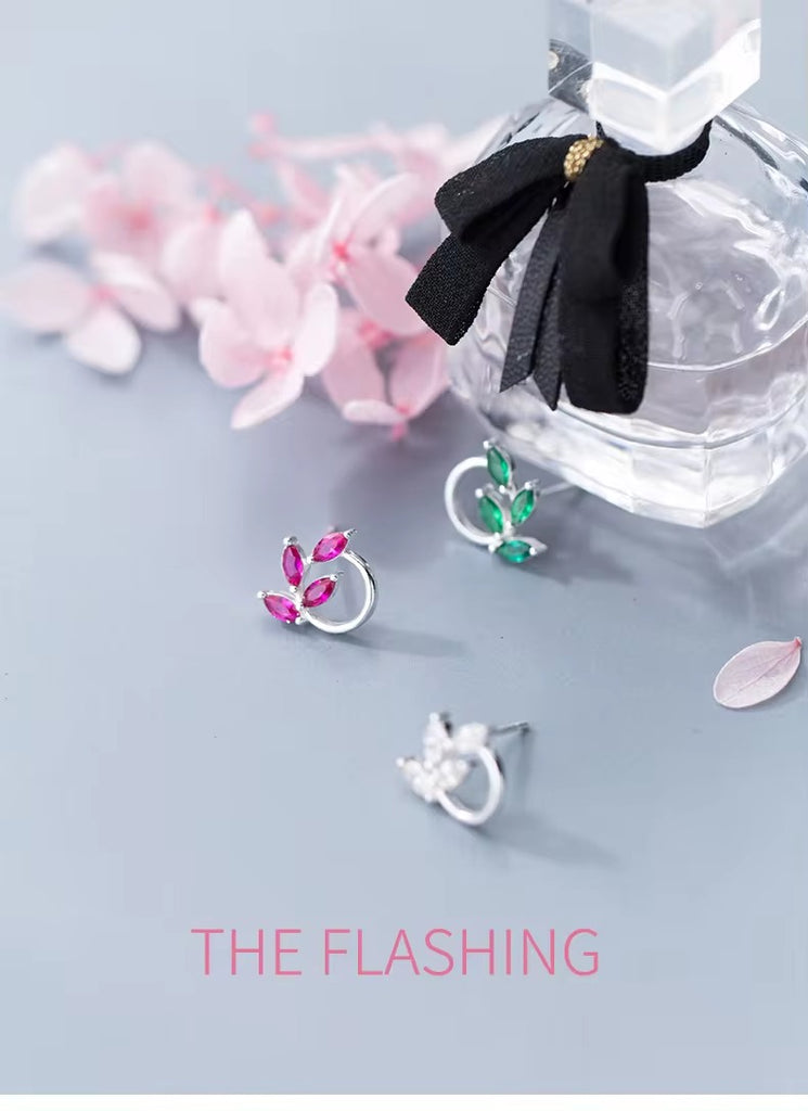 pendientes de plata de primera ley y Circonia cúbica para mujer