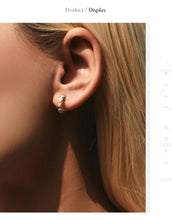 Load image into Gallery viewer, pendientes de plata de ley 925 con forma de C para mujer y niña