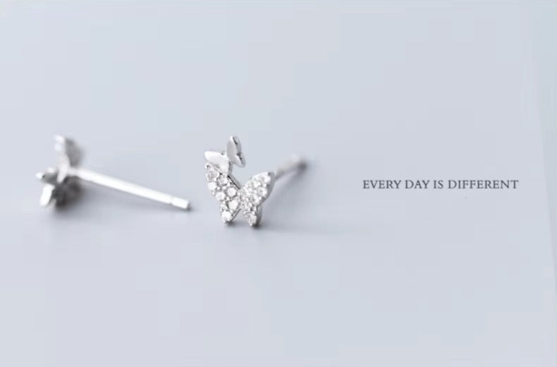 pendientes de plata esterlina 925 para mujer, joyería fina con forma de mariposa bailarina