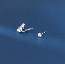 Load image into Gallery viewer, pendientes de plata de ley 925 con alas de boda para mujer, aretes transparentes de Circonia cúbica
