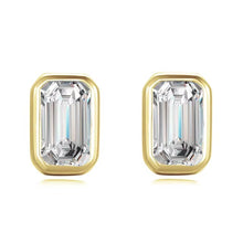 Load image into Gallery viewer, exquisitos pendientes de plata de ley 925 con corte de Esmeralda AAAAA