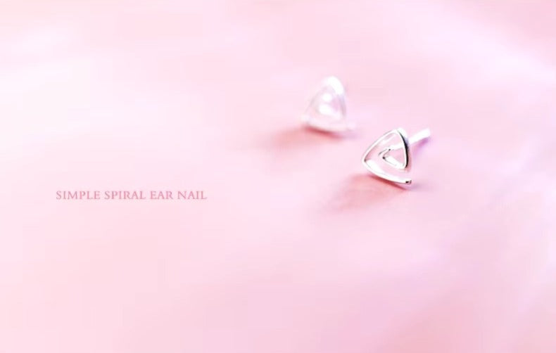 pendientes de plata de ley 925 con forma de triángulo, joyería fina minimalista
