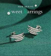 Load image into Gallery viewer, pendientes de plata de primera ley y Circonia cúbica para mujer, aretes pequeños, plata esterlina 100%