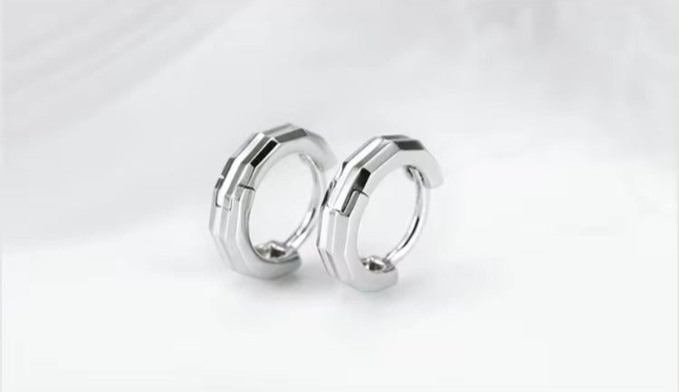 pendientes de aro de plata de ley 100% 925 auténtica para mujer, aretes estereoscópicos