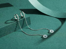 Load image into Gallery viewer, pendientes de aro de Plata de Ley 925 con zirconia cúbica