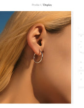 Load image into Gallery viewer, pendientes de aro de Plata de Ley 925 para mujer