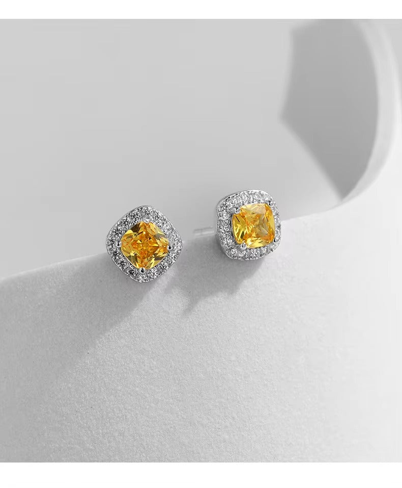 pendientes de plata de primera ley y Circonia cúbica para mujer