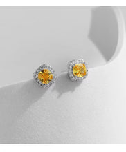 Load image into Gallery viewer, pendientes de plata de primera ley y Circonia cúbica para mujer