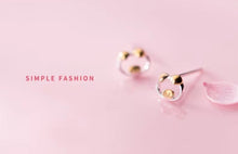 Load image into Gallery viewer, pendientes de plata de primera ley con forma de cerdo para mujer