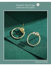 Load image into Gallery viewer, pendientes de plata de primera ley y Circonia cúbica para mujer