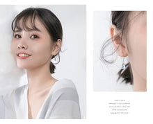 Load image into Gallery viewer, Pendientes colgantes de cristal azul para mujer