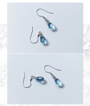 Load image into Gallery viewer, Pendientes colgantes de cristal azul para mujer