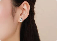 Load image into Gallery viewer, pendientes de plata de ley 925 con doble círculo para mujer