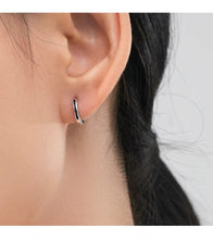 Load image into Gallery viewer, pendientes de aro de Plata de Ley 925 para mujer