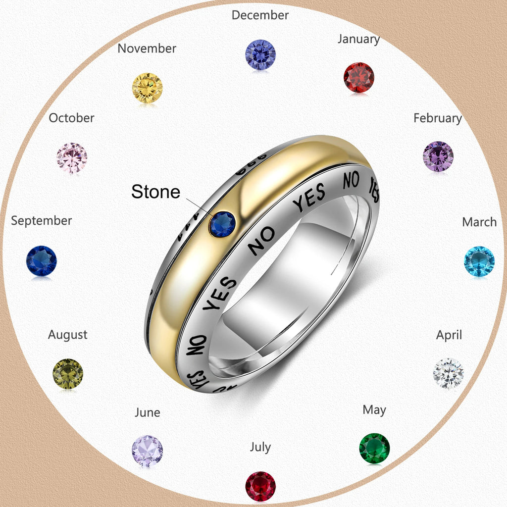 Anillos giratorios de Color plateado y dorado para mujer