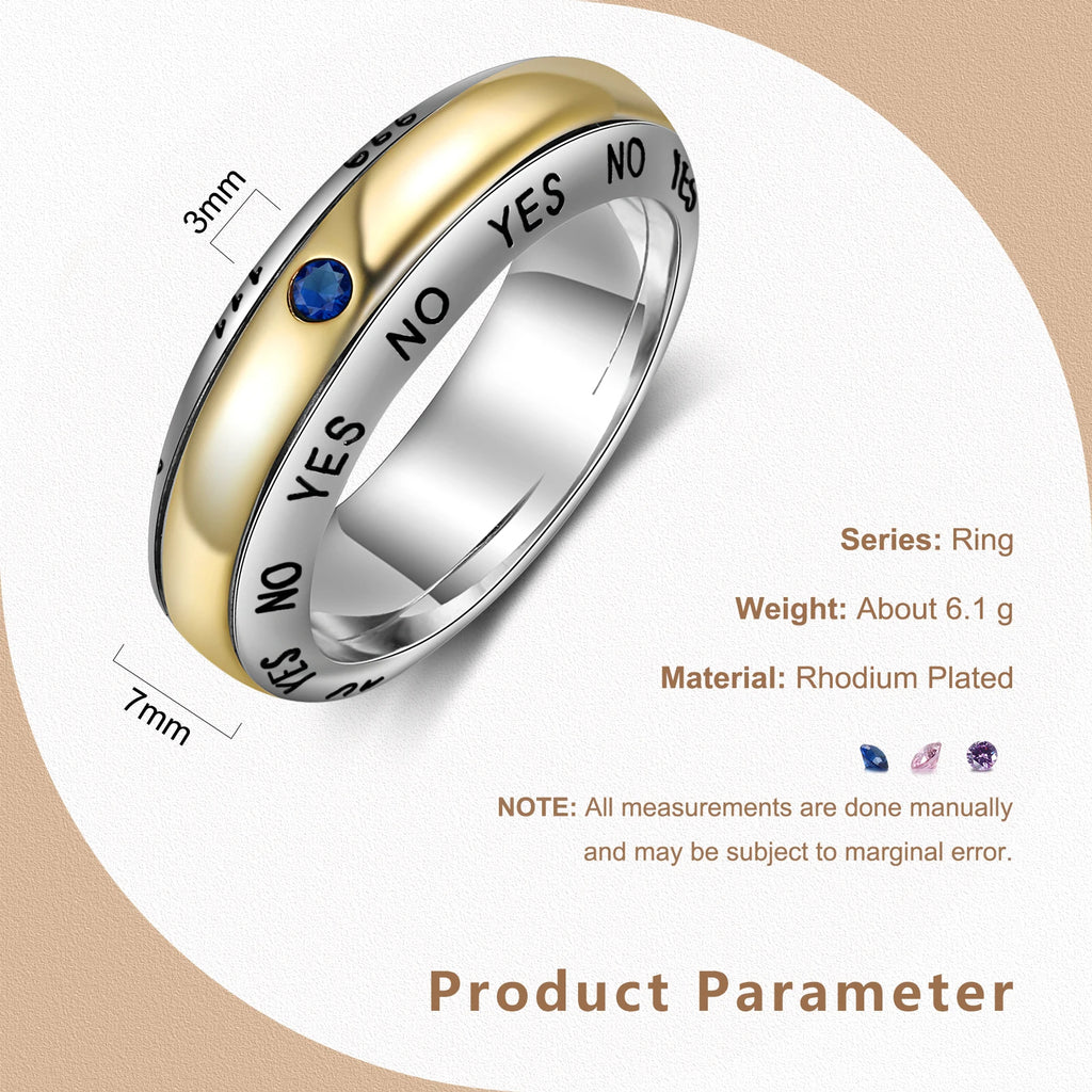 Anillos giratorios de Color plateado y dorado para mujer