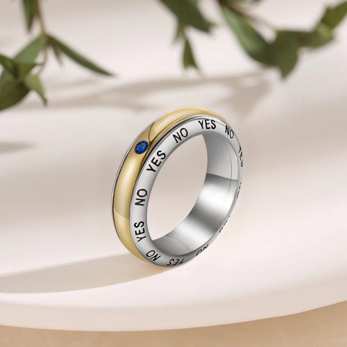 Anillos giratorios de Color plateado y dorado para mujer