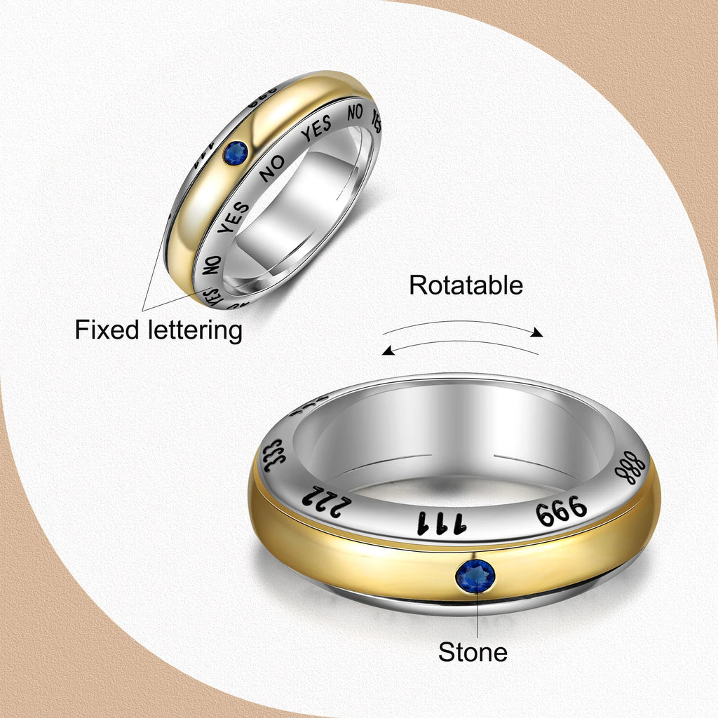 Anillos giratorios de Color plateado y dorado para mujer