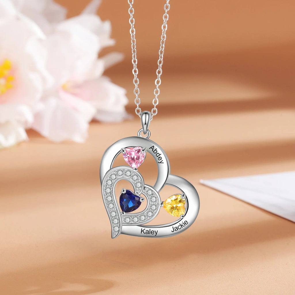 Colgante de corazón con nombre personalizado para madre e hijo Laila joyas