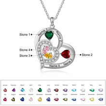 Load image into Gallery viewer, Colgante de corazón con nombre personalizado para madre e hijo Laila joyas