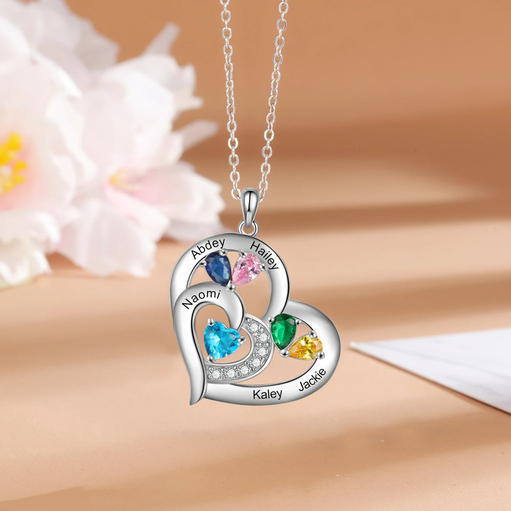 Colgante de corazón con nombre personalizado para madre e hijo Laila joyas