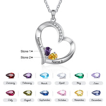 Load image into Gallery viewer, Colgante de corazón con nombre personalizado para madre e hijo Laila joyas