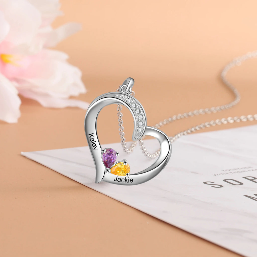 Colgante de corazón con nombre personalizado para madre e hijo Laila joyas