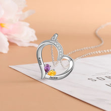 Load image into Gallery viewer, Colgante de corazón con nombre personalizado para madre e hijo Laila joyas