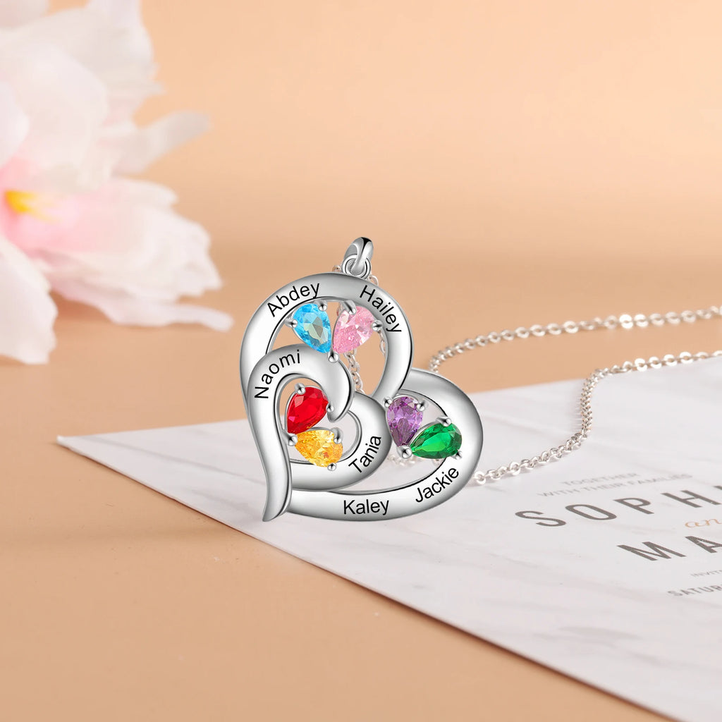 Colgante de corazón con nombre personalizado para madre e hijo Laila joyas