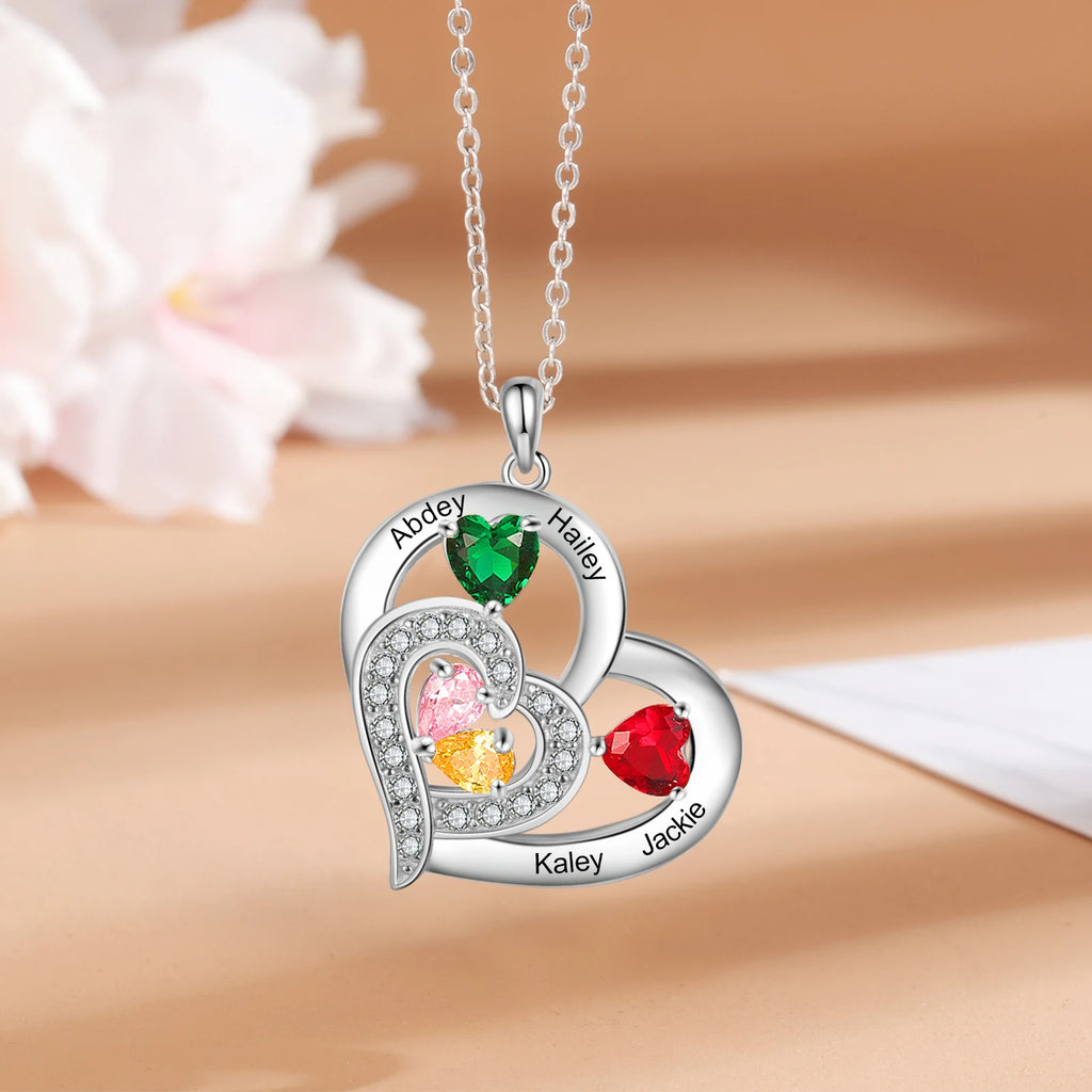 Colgante de corazón con nombre personalizado para madre e hijo Laila joyas