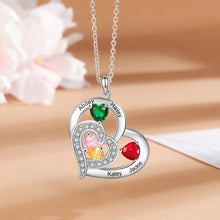 Load image into Gallery viewer, Colgante de corazón con nombre personalizado para madre e hijo Laila joyas