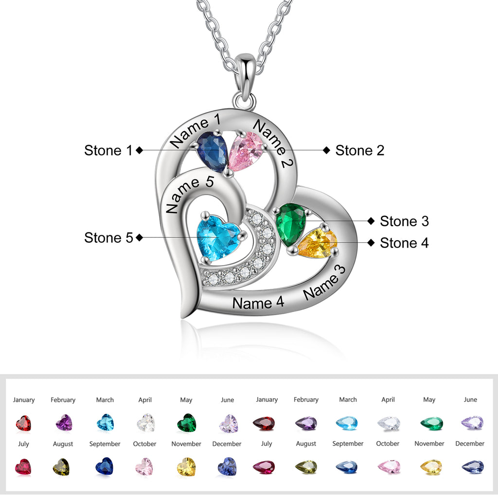 Colgante de corazón con nombre personalizado para madre e hijo Laila joyas