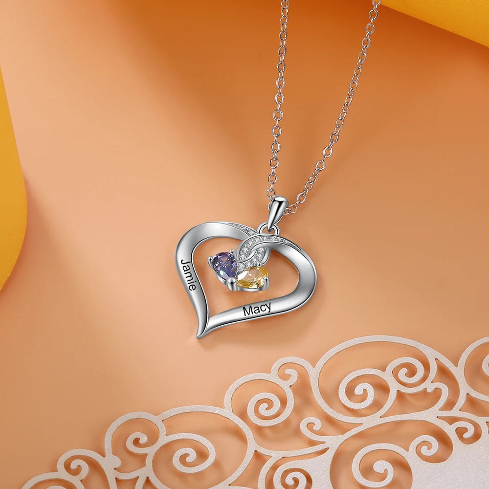 Colgante de corazón grabado con nombre personalizado para mujer Laila joyas